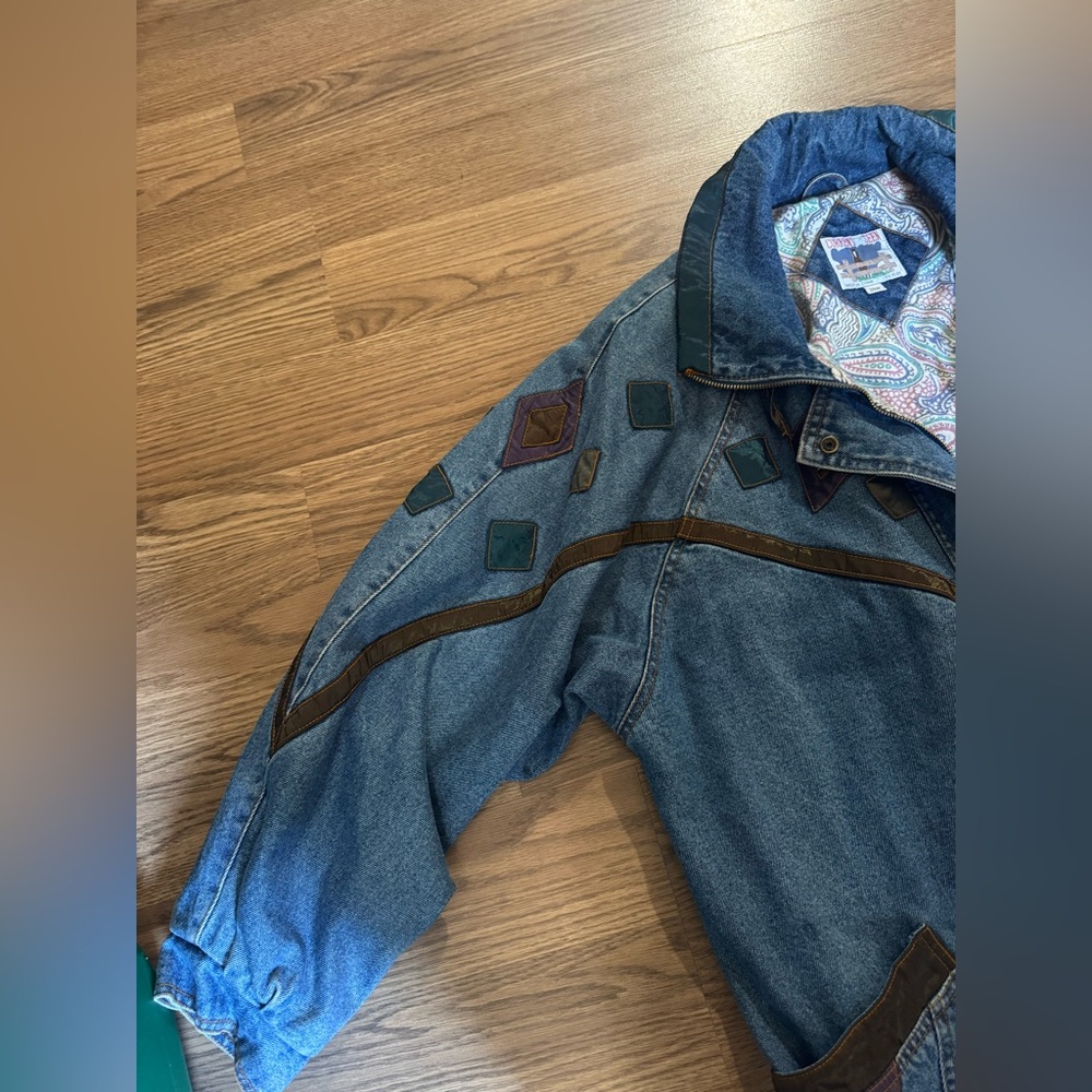 Vintage Current Seen denim patchwork jacket featu… - image 9